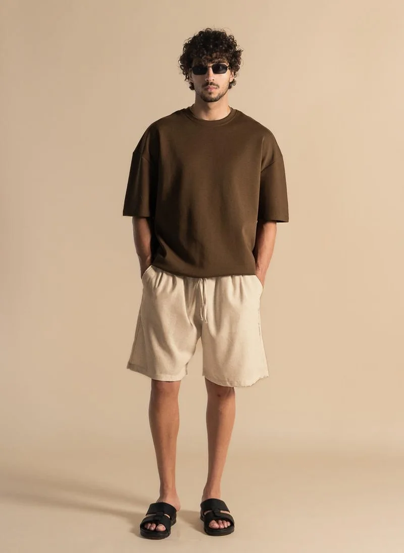 شايبس LINEN BLEND JOGGER WAIST SHORTS
