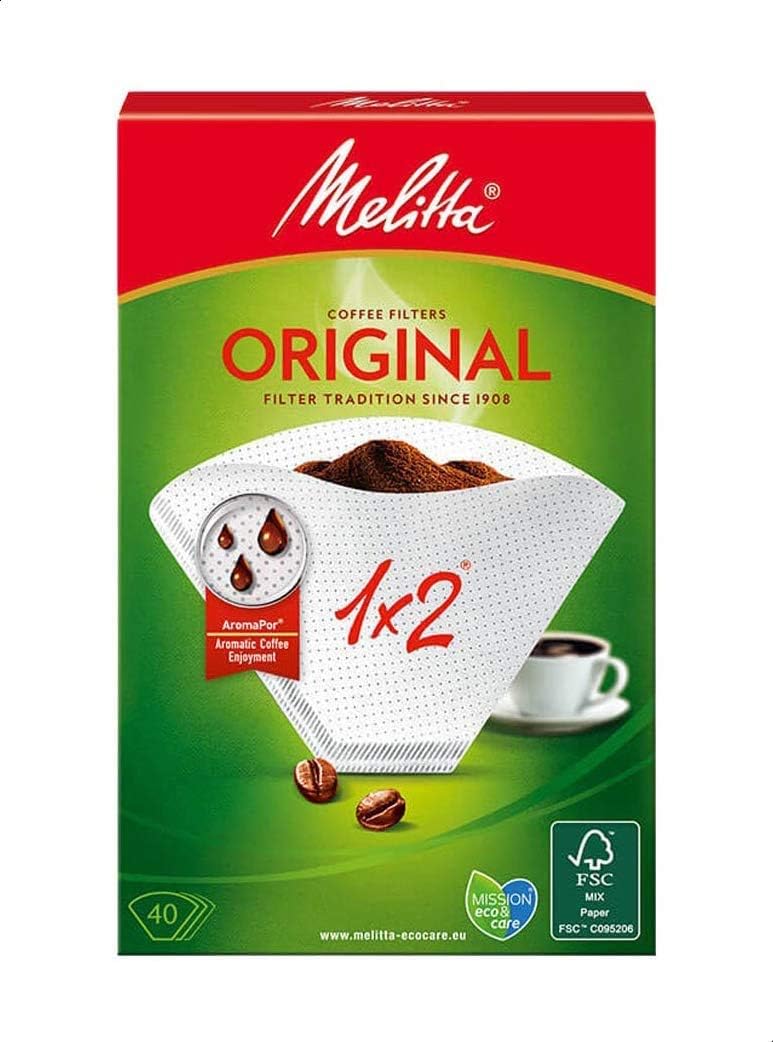 Melitta Original 1 x 2 Coffee Filters - 40 Filters - Image 1
