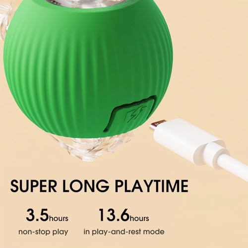 Eptchn Interactive Cat Toy Ball, Active Smart Rolling Balls for Cat, Electric Toy Balls for Indoor Cats - Image 5