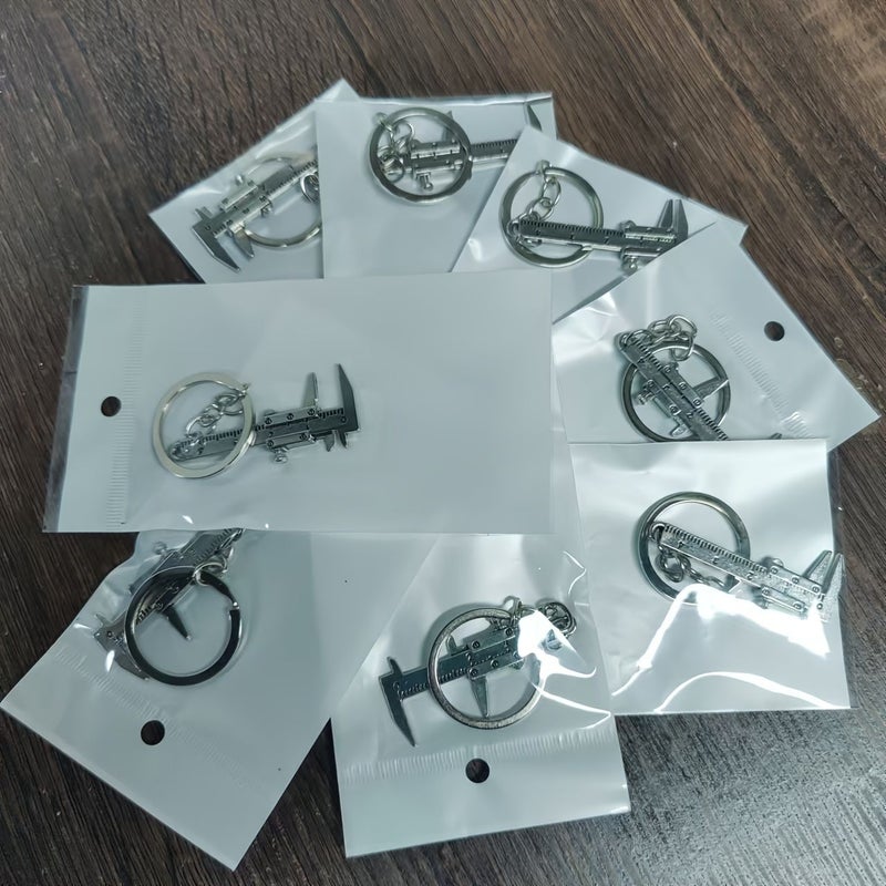 5 Pack Mini Vernier Calipers Keychain 0 40mm Portable Metal Measuring Gauging Tool Traditional Style No Electricity Needed Key Ring Ruler For Car Turbo Keys - Image 5