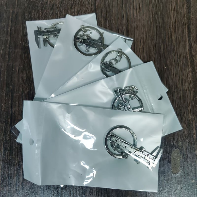 5 Pack Mini Vernier Calipers Keychain 0 40mm Portable Metal Measuring Gauging Tool Traditional Style No Electricity Needed Key Ring Ruler For Car Turbo Keys - Image 4