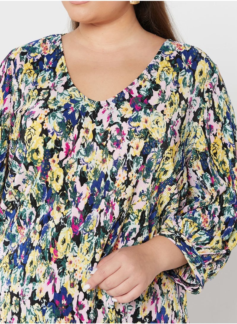 Vero Moda Curve Puff Sleeve V-Neck Top  - Image 3