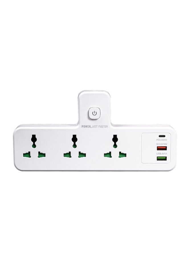 Bukela 4 in 1 Outlet Extension, 2 Universal Outlets, 20W USB-С Quick Charge, 2 USB-A QC3.0, with Night Light