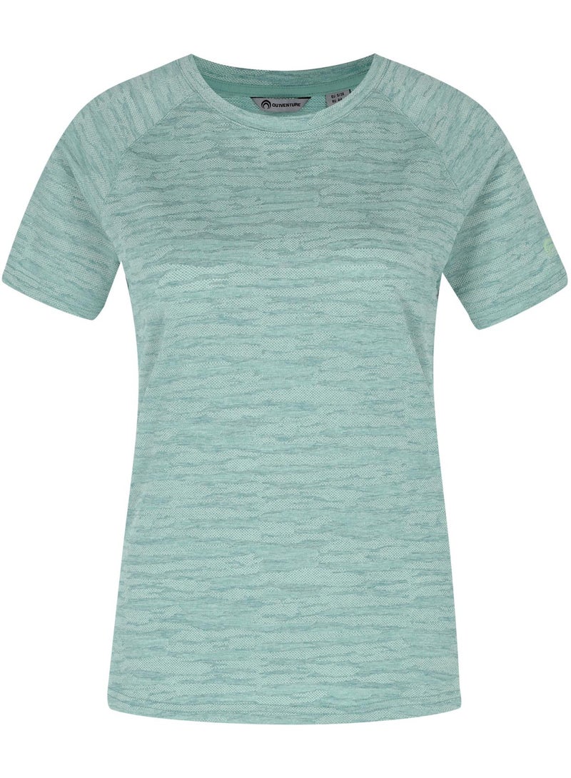 Outventure Outventure Women’s Outdoor Green T-Shirt – Fitted Cut, Durable Fabric, Lightweight & Breathable, High Wear Resistance for Active Adventures - Image 1