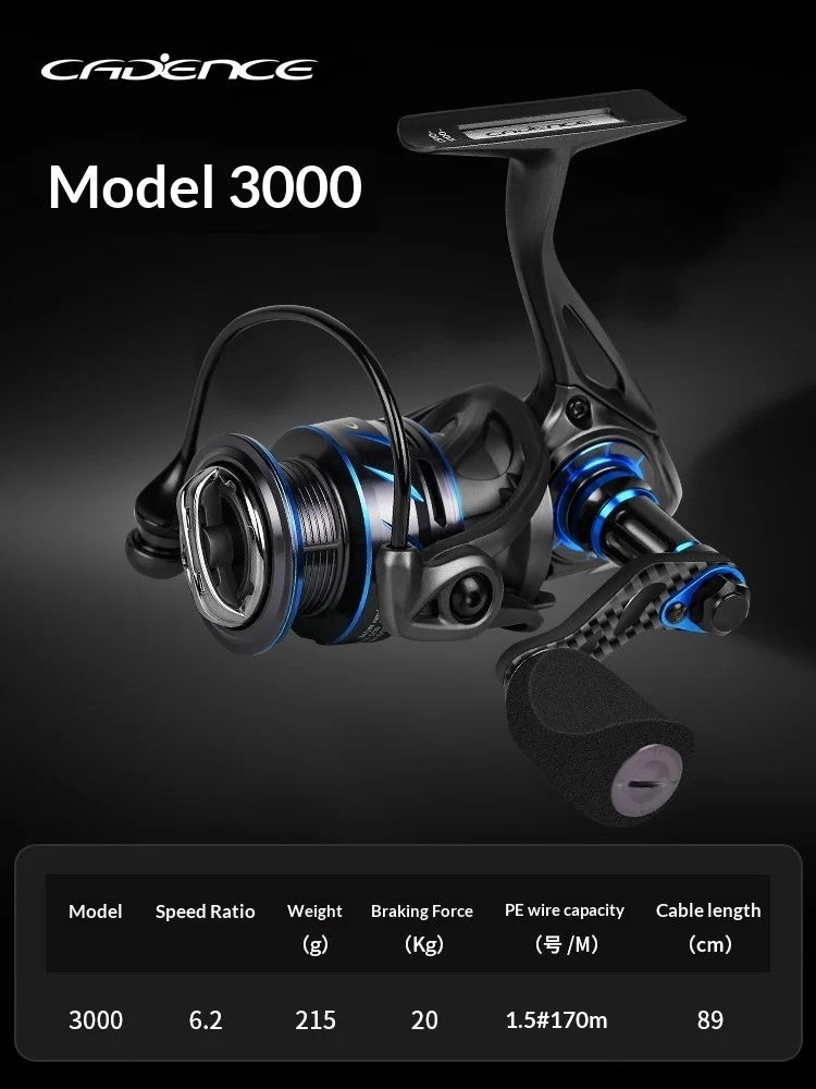 Cadence Spinning Fishing Reel Carbon 179g Lightweight Magnesium Alloy Slant Spool Long Casting For Saltwater Sea Fishing, CS10 3000 - Image 1