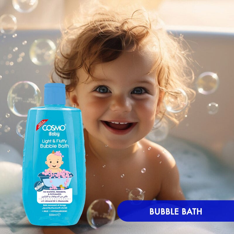 COSMO Light and Fluffy Bubble Bath Wash 500ml - Gentle Cleansing Fun Bath for Soft and Happy Baby Skin, Tear-Free Formula, Rich Lather, Moisturizing Ingredients, Ideal for Daily Baby Skin Care - Image 2
