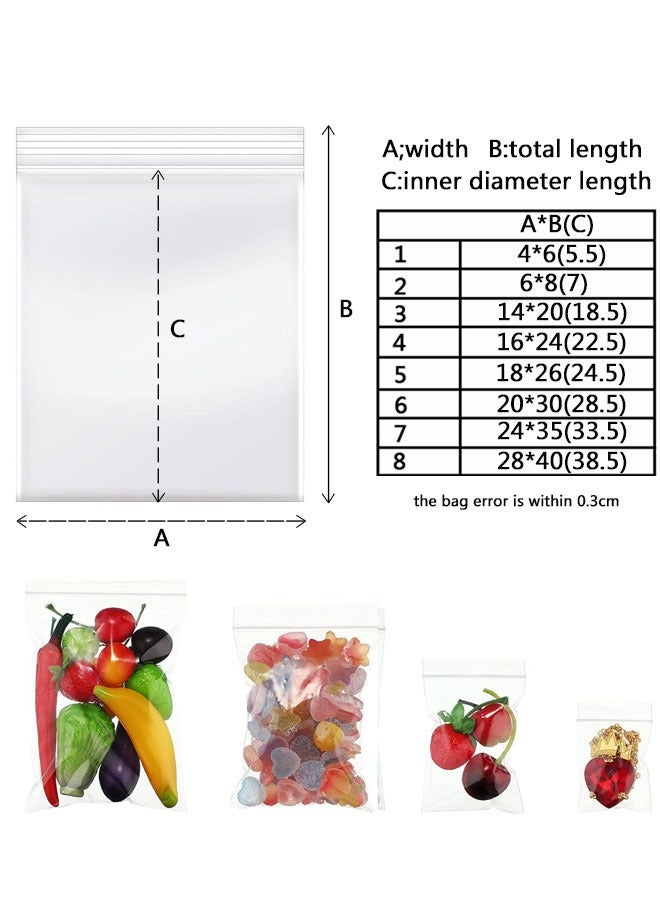HAWAWA Clear Plastic Reclosable Zip Bags 20x28.5cm (100 count), Poly Baggies with Resealable Zip Top Lock for Small Business Storage, Packaging & Shipping  - Image 2