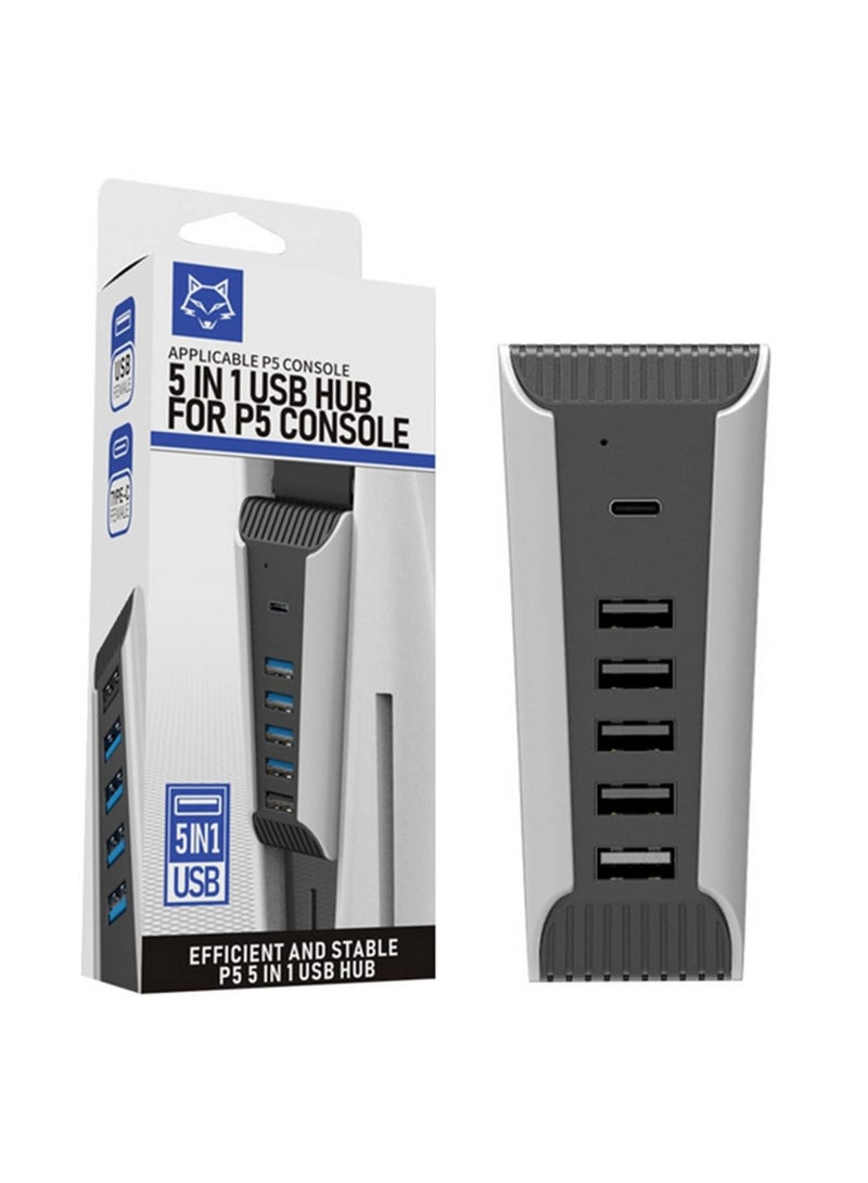 1 to 5 Multi Ports USB Hub for PS5 Playstation5 USB3.0 Console Import Splitter Expander Adapter Expander Adapter Digital Edition  - Image 1