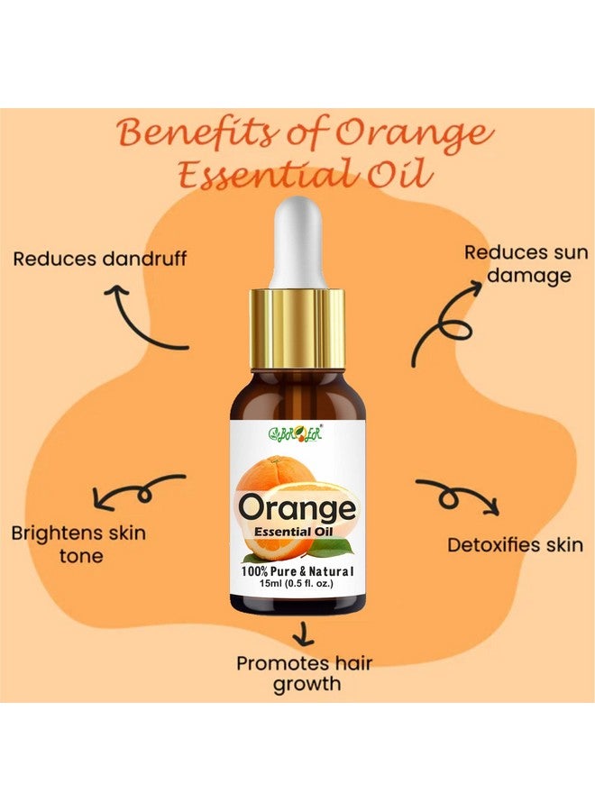 BROER Rose Oil and Orange Essential Oil Combo Pack (15ml + 15ml) - For Skin, Hair, Face, Acne Care & Aroma Therapy - 100% Pure, Natural & Undiluted Refreshing Essential Oil - pack of 2 - Image 4