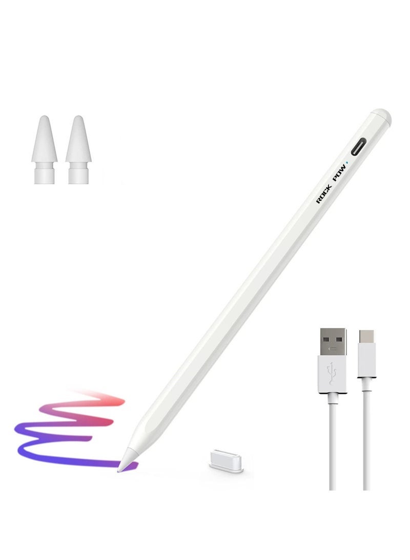 Captaintech Stylus Pen for iPad with Palm Rejection, Active Pencil Compatible with (2018-2022) iPad Pro 11 & 12.9 inch, iPad 9th/8th/7th/6th Gen, iPad Air 5th/4th/3rd Gen,iPad Mini 6th/5th White - Image 1