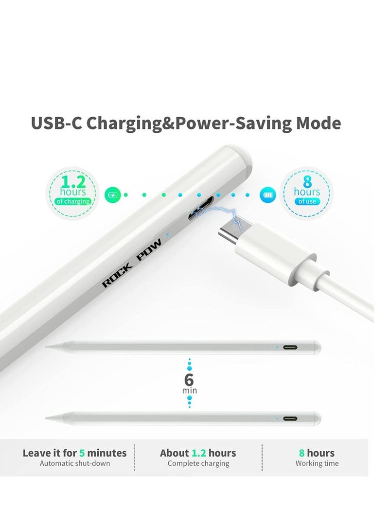 Captaintech Stylus Pen for iPad with Palm Rejection, Active Pencil Compatible with (2018-2022) iPad Pro 11 & 12.9 inch, iPad 9th/8th/7th/6th Gen, iPad Air 5th/4th/3rd Gen,iPad Mini 6th/5th White - Image 4