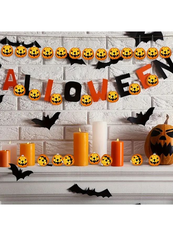 Pumpkin Shaped Christmas Halloween Ornaments 12 Pack Durable Plastic Hanging Decor - Image 5
