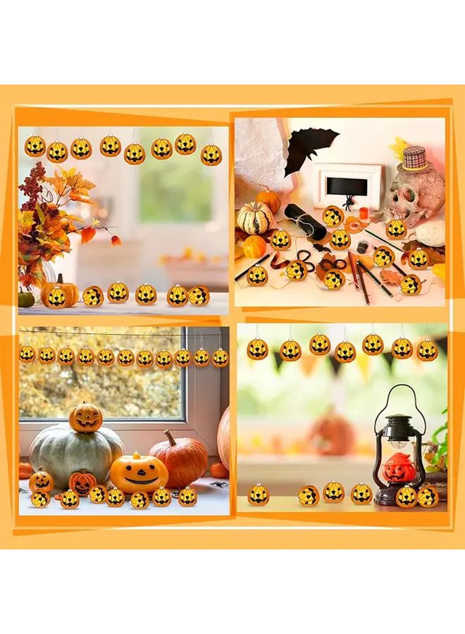 Pumpkin Shaped Christmas Halloween Ornaments 12 Pack Durable Plastic Hanging Decor - Image 4