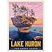 MyPuzzle.com MyPuzzle Great Lakes Lake Huron Vintage Poster Premium 1000 Piece Jigsaw Puzzle for Adults - Image 2