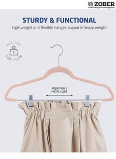 ZOBER Zuber Luxury Velvet Hanger with Silver Clips, 20 Pack  - Image 5