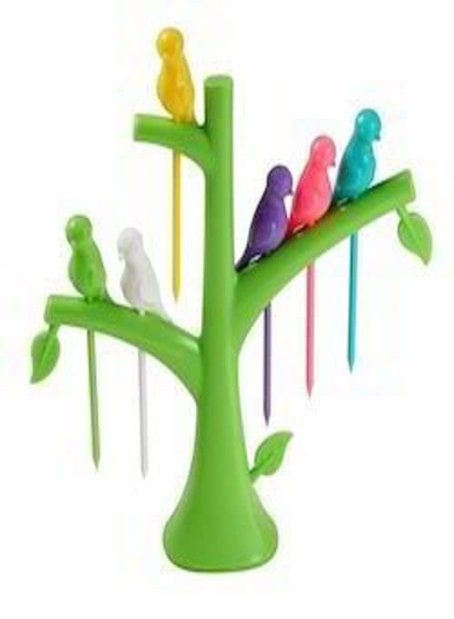 First front 1 Pcs Plastic Bird Fruit Fork and Multicolour, (Pack of 1) - Image 1