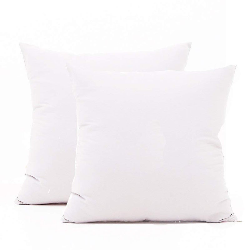 Gyulin Pack of 2 100 Cotton 300 Thread Count Square Home Decorative Throw Pillow Protector Pillow Covers Sofa Couch Cushion Pillowcases with Hidden Zipper Only Cover No Insert 65x65cm White