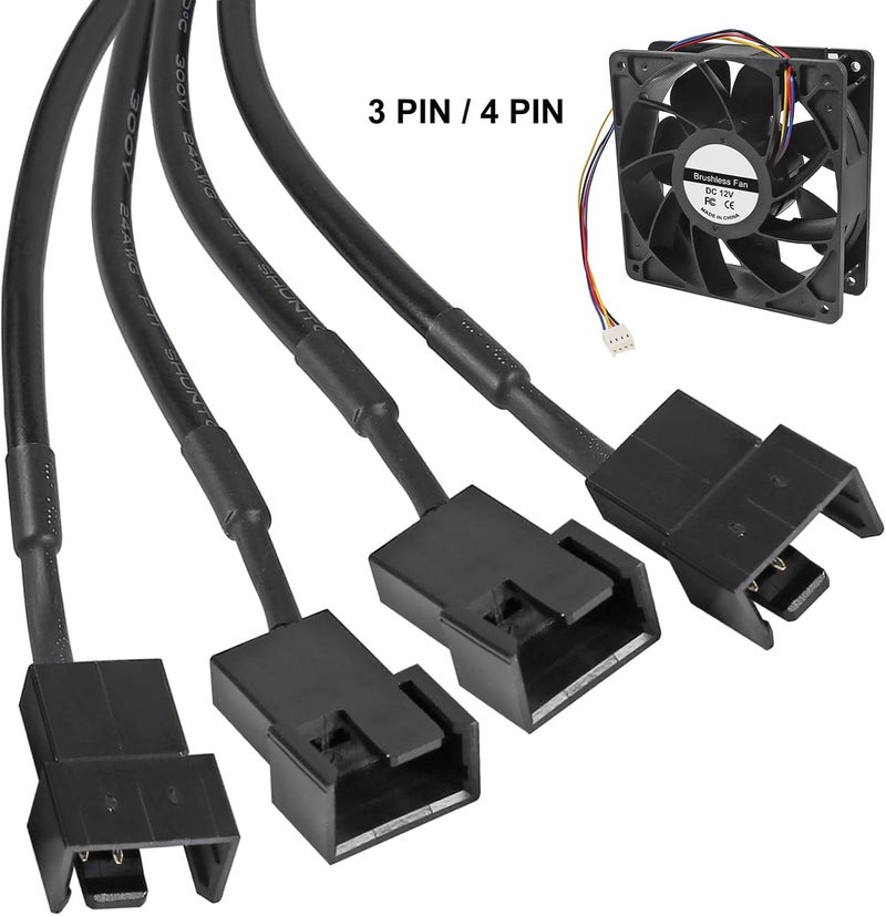 UMLIFE 12V PC Fan Speed Controller Fan Power Supply 100240V AC to 312V DC 36W Adjustable with Fan Splitter Cable 4X 3pin or 4pin PWM Connector AC DC Adapter - Image 4