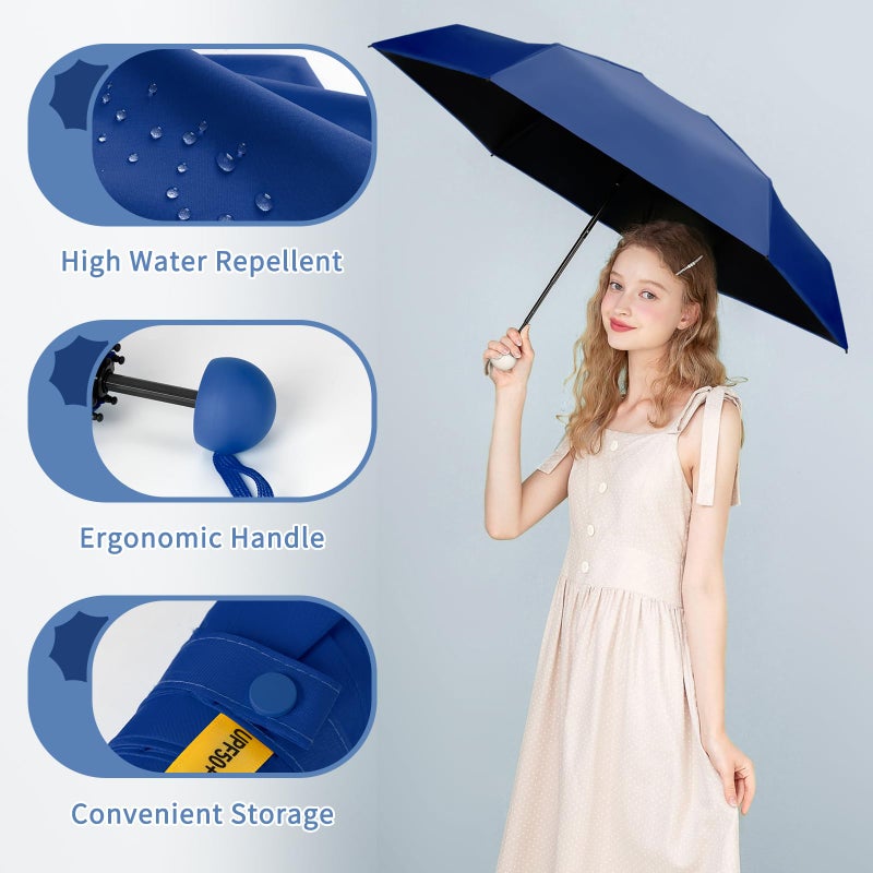 Yoobure Travel Umbrella Portable Compact Umbrellas, Pocket Mini for Purse, Umbrellas for UV Sun & Rain Small for Backpack, Umbrella with Case Folding for Kids Women - Image 3