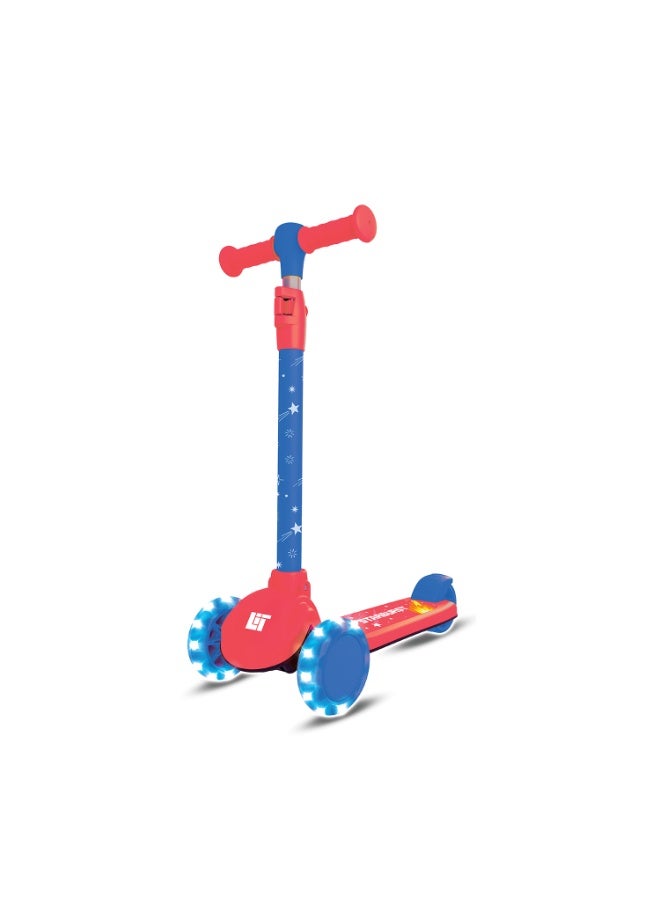 LiT Starburst 3 Wheel Scooter with Stable 3-Wheel Preschool Design, Light-Up PU Wheels, Adjustable Handlebar Height, Durable Lightweight Frame and Wide Deck for Better Control | LT-7012-BLU - Image 1
