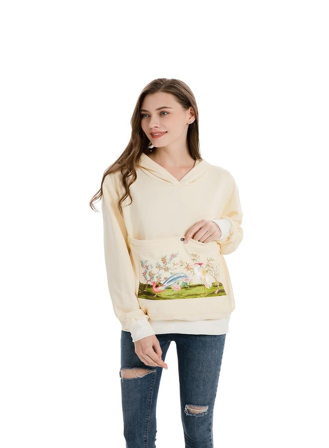 ALYC Cat Dog Carrier Hoodie Big Pet Pouch Sweatshirt Puppy Kitten Holder Pullover Top Graphic Print Kangaroo Hoodies Beige - Image 3