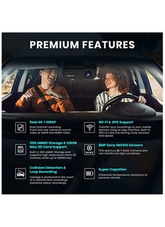 ddpai Dual Dash Camera Front and Rear 4K & 1080P with 5G WiFi & GPS - 32GB Internal Storage (Up to 128GB) with Sony Night Vision  - Image 3