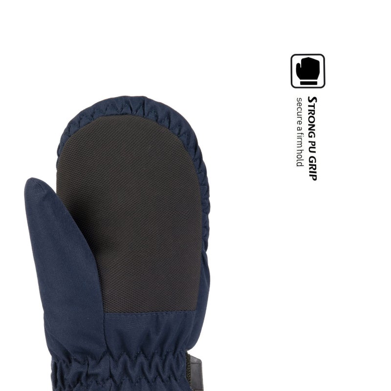 HIGHCAMP Kids Long Cuff Winter Snow Ski Mitten with Zipper Waterproof Gloves for Toddler Boys Girls-Navy,S (3-5 Y) - Image 3