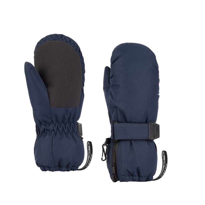 HIGHCAMP Kids Long Cuff Winter Snow Ski Mitten with Zipper Waterproof Gloves for Toddler Boys Girls-Navy,S (3-5 Y) - Image 1