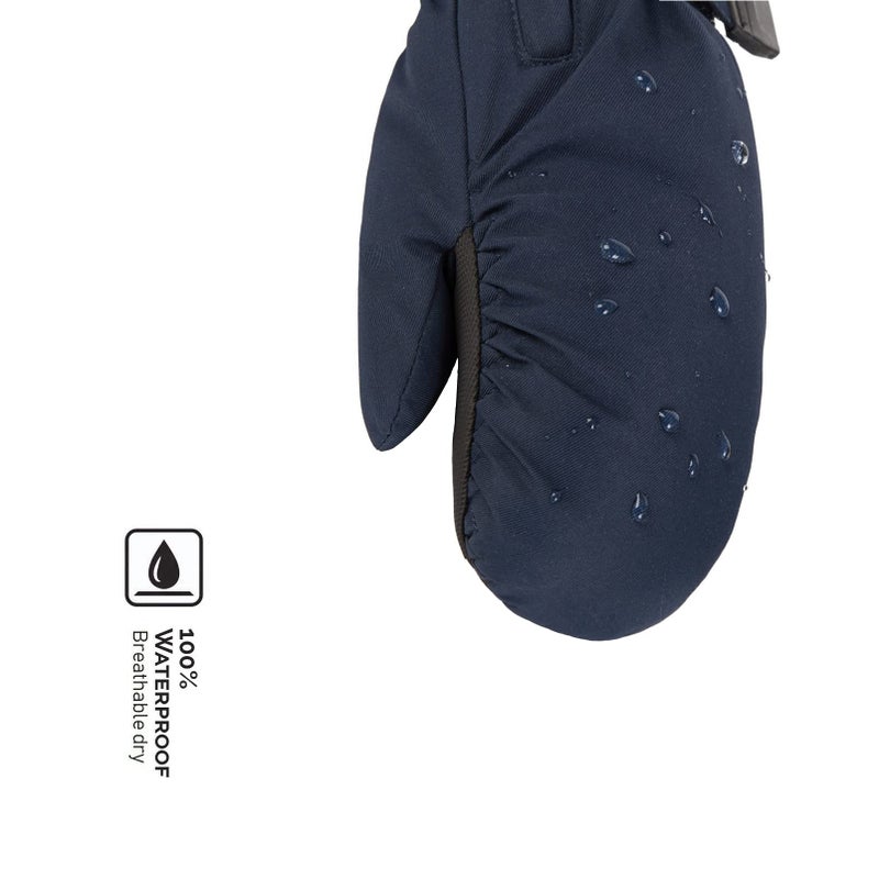 HIGHCAMP Kids Long Cuff Winter Snow Ski Mitten with Zipper Waterproof Gloves for Toddler Boys Girls-Navy,S (3-5 Y) - Image 5
