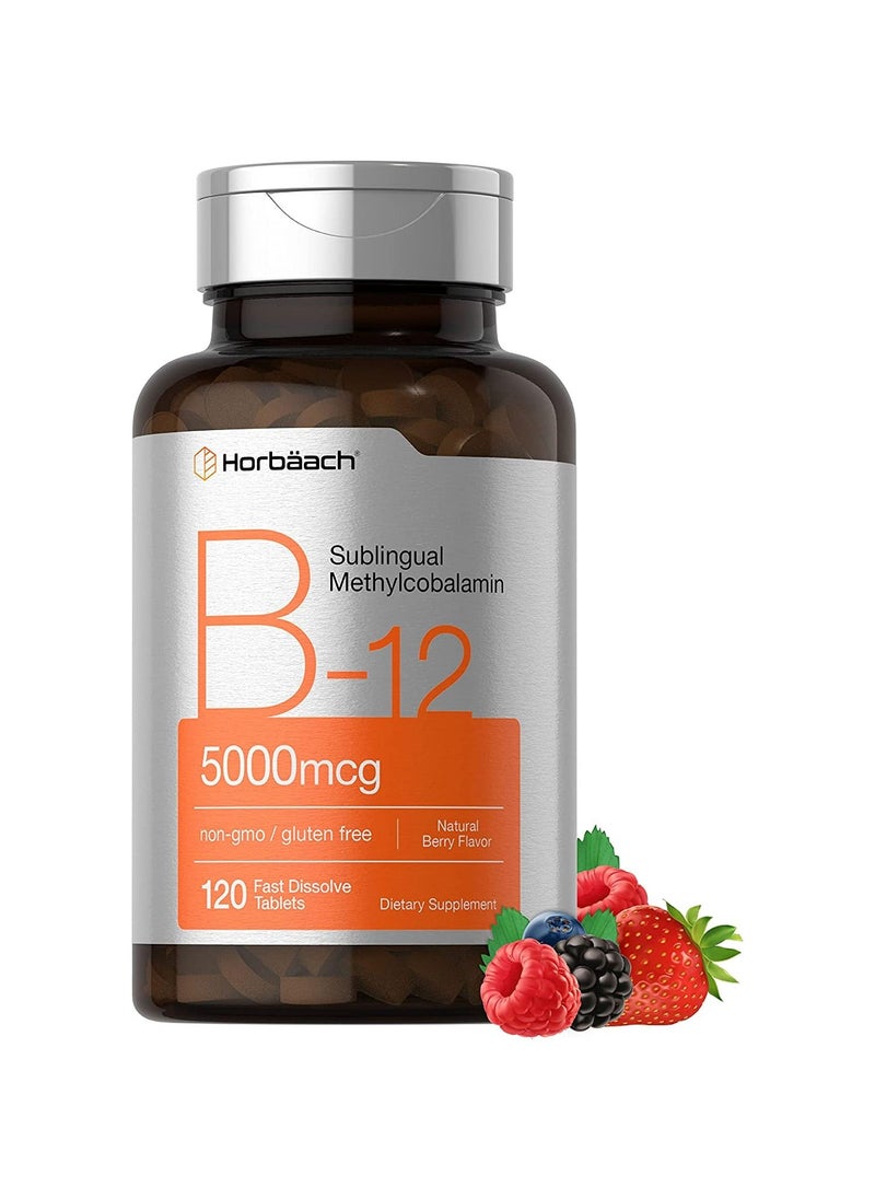 Horbaach Sublingual Methylcobalamin - 5000mcg,120 Fast Dissolve Tablets 