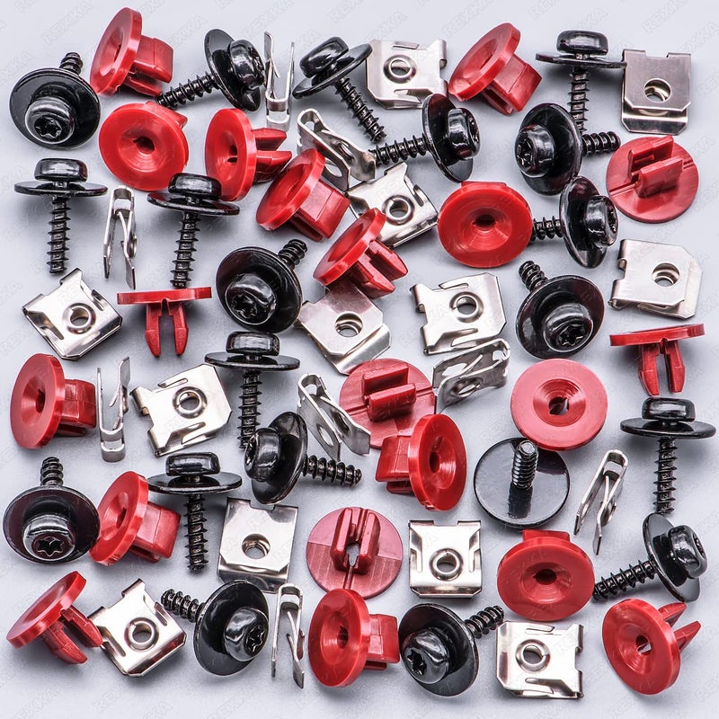 Rexka 20 Sets T30 Engine Splash Shield Guard Undertray Cover Screws Bolt Nut Clip Kit Compatible with Ford Focus Fusion Escape Explorer C-Max Transit Connect Lincoln MKC T30 Screwdriver - Image 2