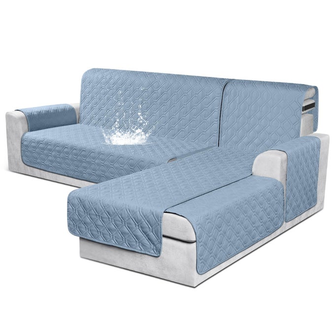 SECTIONAL COUCH COVERS 100 WATERPROOF L SHAPED SOFA SLIPCOVER 3PCS REVERSIBLE CHAISE LOUNGE COVER FOR SECTIONAL SOFA FURNITURE PROTECTOR COVER FOR PETS DOG CATSMALL AZUREE