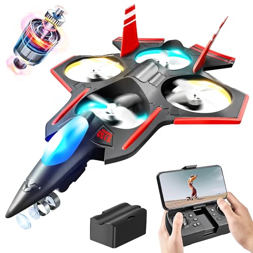 BEZGAR Brushless RC Plane with Camera 24GHZ Remote Control Airplane 6axis Gyro Drones for Kids RC Helicopter 360Flip Jet Fighter for Beginners with LED Navigation Lights - Image 1