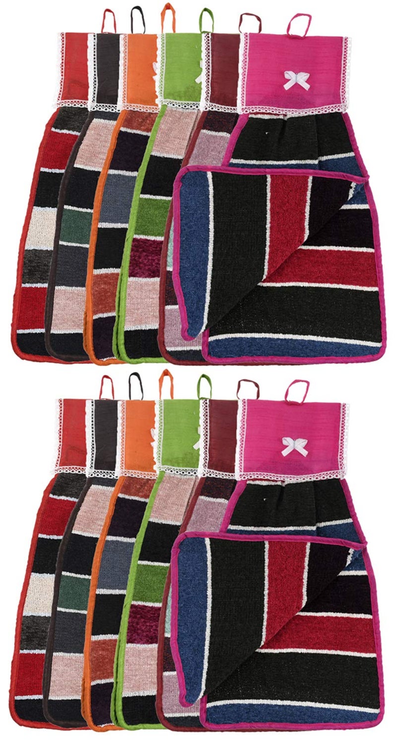 Kuber Industries Hanging Cotton 12 Pieces Cotton Washbasin Napkin/Hand Towel for Kitchen and Bathroom (Multi) - CTKTC045604 - Image 1