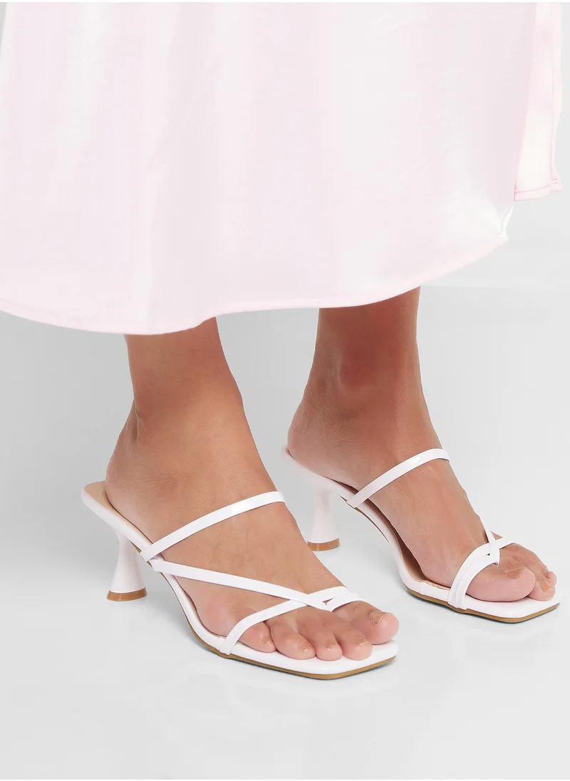 Ginger Square Toe Barely There Heel Sandal
