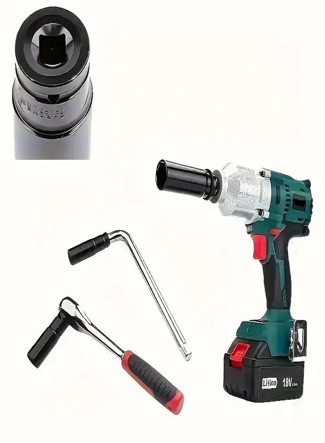 مجموعة مفاتيح ربط صدمية سداسية عميقة 78 مم ذات محرك مربع 1/2 بوصة، 6 نقاط، مقاسات مترية قياسية، مصنوعة من فولاذ CR-V من 10 مم إلى 24 مم (مجموعة مفاتيح ربط صدمية 11 في 1) - Image 3