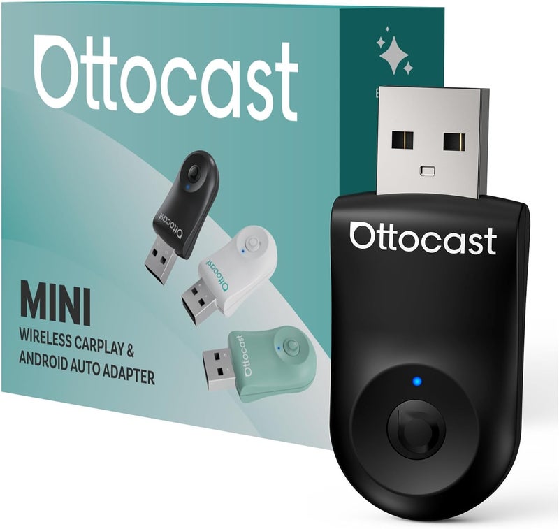 OTTOCAST Mini Wireless CarPlay & Android Auto Adapter - 2-in-1 Plug & Play, USB-C, Low Latency for 2016+ Cars - Image 1
