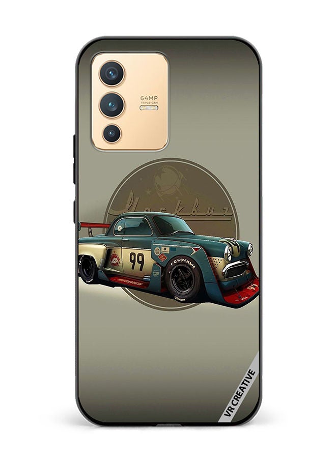 VR CREATIVE غطاء حماية لهاتف فيفو V23 5G بتصميم سيارة متعدد الألوان - Image 1