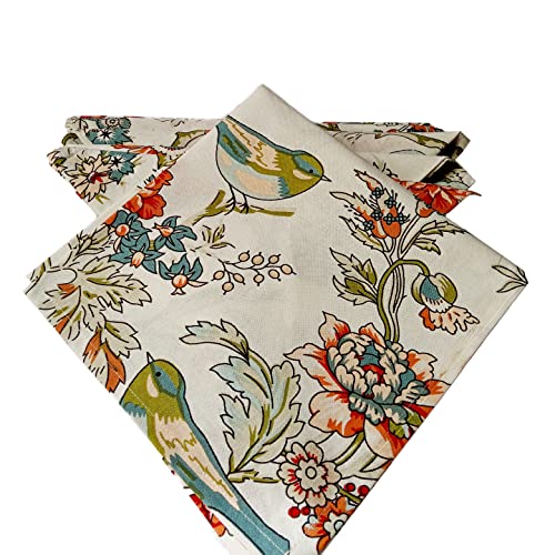 GURU JEE™ Soft Cotton Printed Napkin Bird and Flower for Everyday Use Table Napkins Cloth Set of 6 Dinner Table Napkins 100% Cotton Cloth Napkins Washable - Image 2
