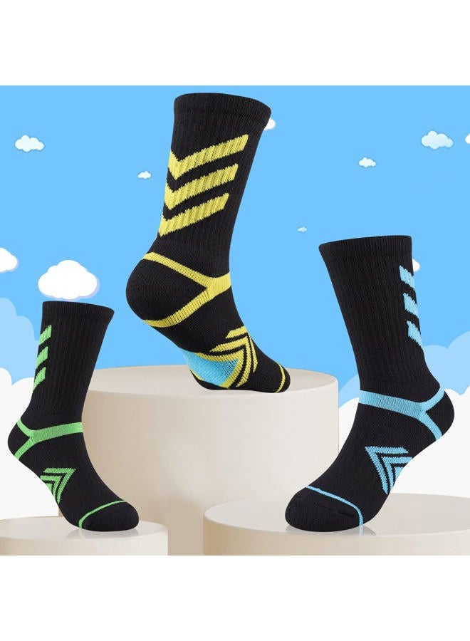 Comfoex Boys Crew Socks Athletic Long Cotton Socks For Kids Half Cushioned Calf Sports Socks 6 Pairs - Image 5