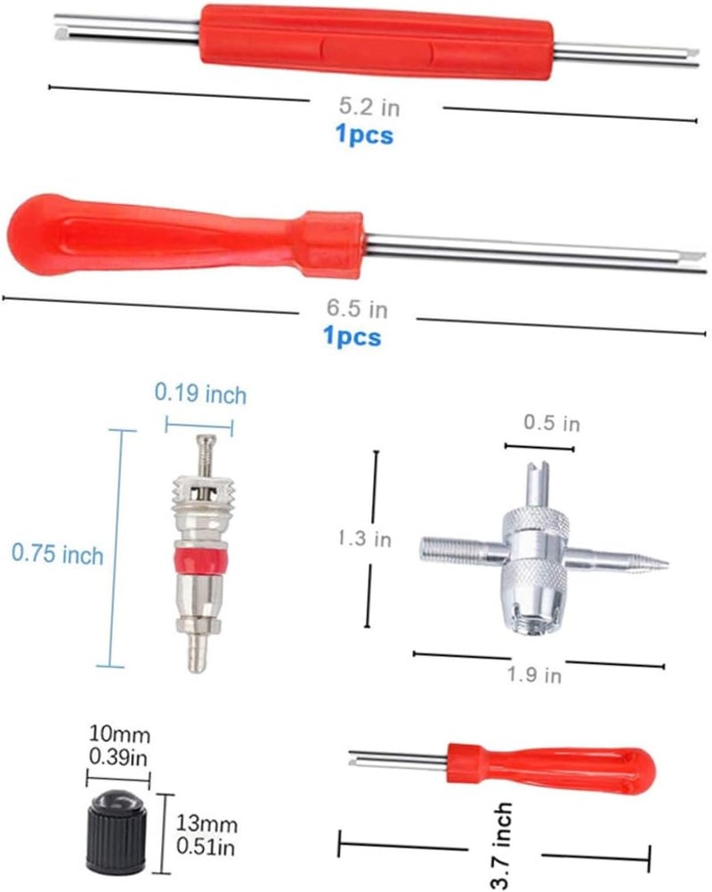 ULTECHNOVO 34pcs Tire Valve Maintenance Tools Kit with Dual-Head Valve Core Remover and Installer for Vehicle Tire Maintenance and Valve Stem Replacement Random Color - Image 2