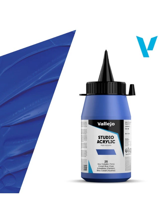 فاليجو ألوان أكريليك احترافية للفنانين والاستوديوهات - أزرق كوبالت (درجة لون)، صبغة عالية، تغطية سلسة على القماش والخشب - 500 مل