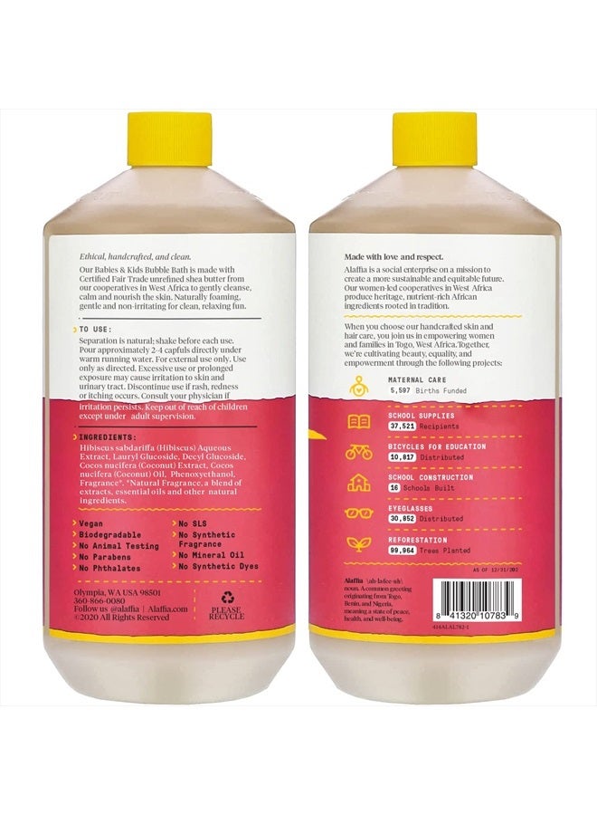 Alaffia Babies and Kids Bubble Bath, Gentle Baby Essentials for Delicate Skin, Cleansing & Calming Bubbles, Plant Based Formula, Vegan, Coconut & Strawberry, 32 Fl Oz - Image 2