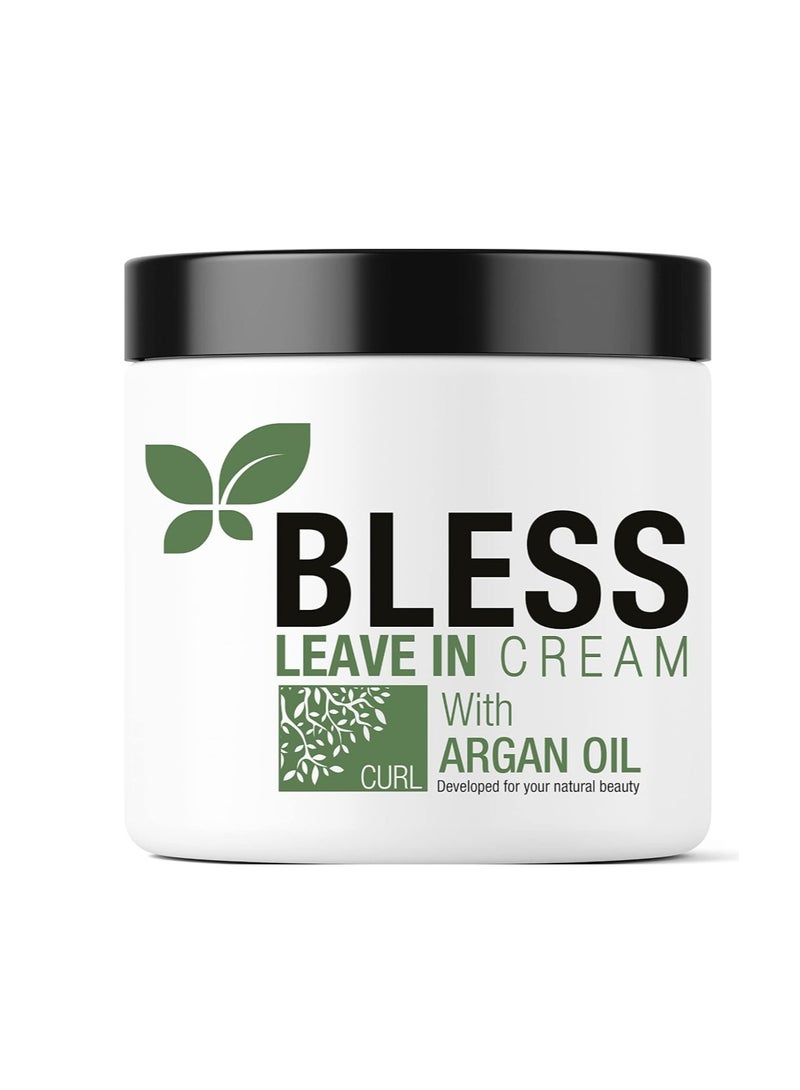 بليس كريم بليس ليف إن مع زيت الأركان – كريم مغذي للشعر للنعومة واللمعان – 450 مل