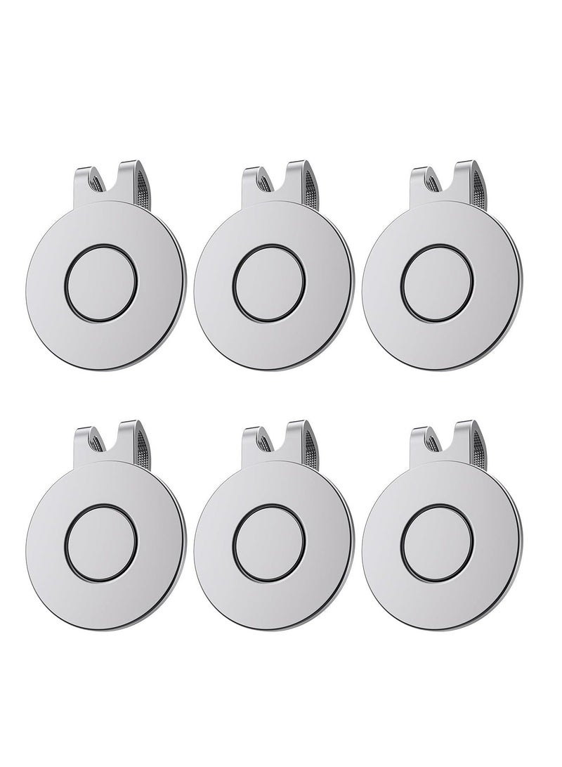 Y&D 6 Pieces Magnetic Golf Hat Clips Ball Marker Holder for Gloves Hats Bags Caps Visor Belt(Silver)  - Image 1