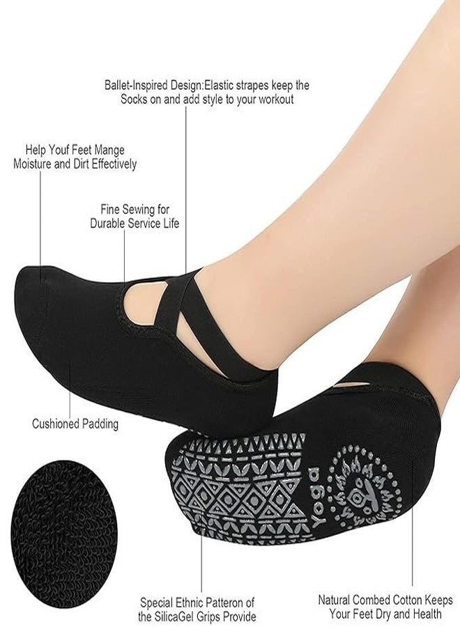 Judee Non-Slip Yoga Socks with grips, Anti Bacterial Anti-Skid Yoga Pilates Dance Ballet Cotton Walking & Bikram Fitness Socks Open Toe Socks (Black) - Image 3