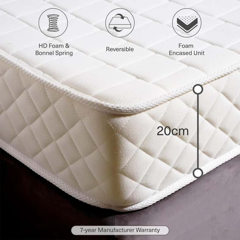 Pan Home طاولة PRIME ORTHOPEDIC TURNABLE BONNELL مقاس 20 سم 160 × 200 ~ أبيض - Image 5