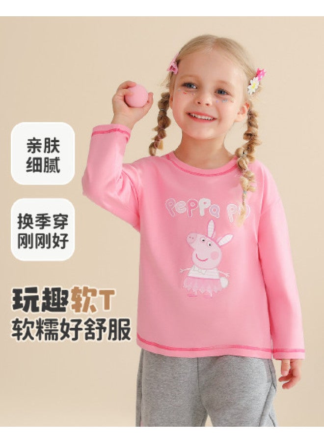 peppa Pig Spring Long-sleeve T-shirt For Boys & Girls - Soft & Comfortable Kids' Base Layer Top - Image 1
