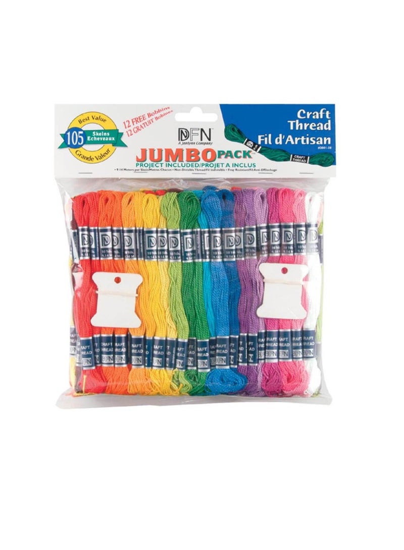 Craft Thread Jumbo Pack 9.9yd Assorted Colors 105pc - Image 3