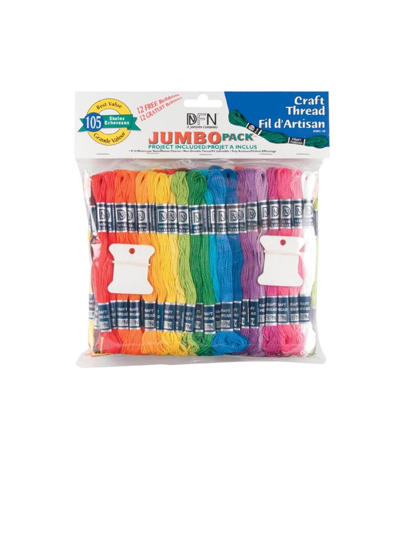 Craft Thread Jumbo Pack 9.9yd Assorted Colors 105pc - Image 1
